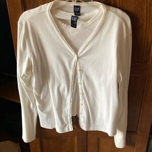 GAP White Button-Up Cardigan and tank top set